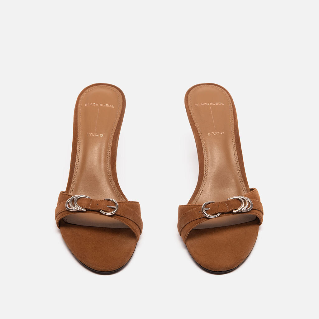 Suede Studio Brown Buckle Sandal