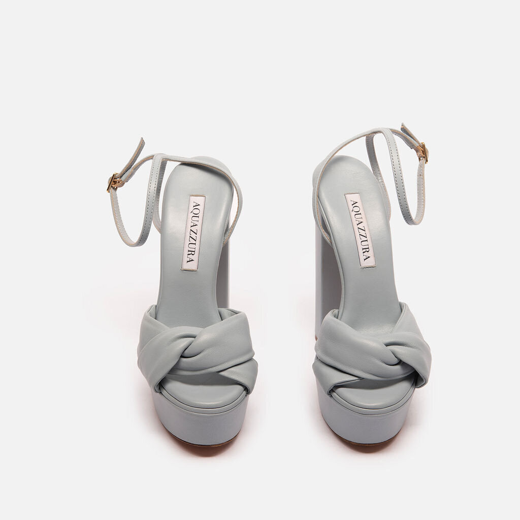 Aquazzura Blue Leather Platform Heels