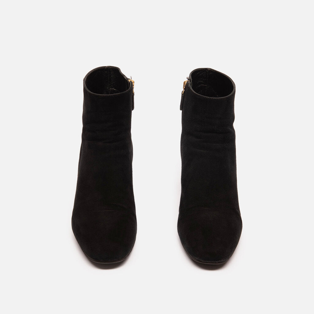 Prada Black Suede Booties