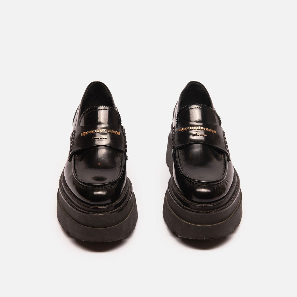 Alexander Wang Black Patent Leather Platform Loafer