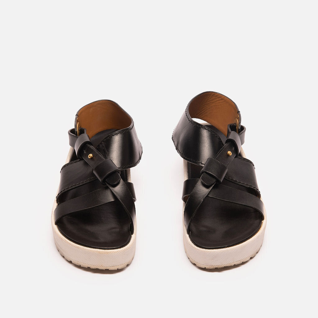 Chloe Black Leather Sandals