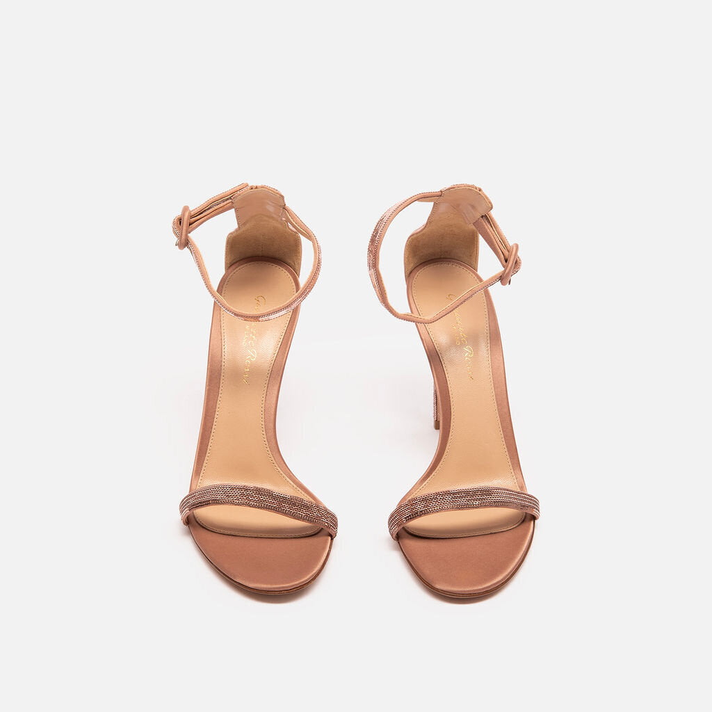 Gianvito Rossi Rose Gold Sequin Heeled Sandals