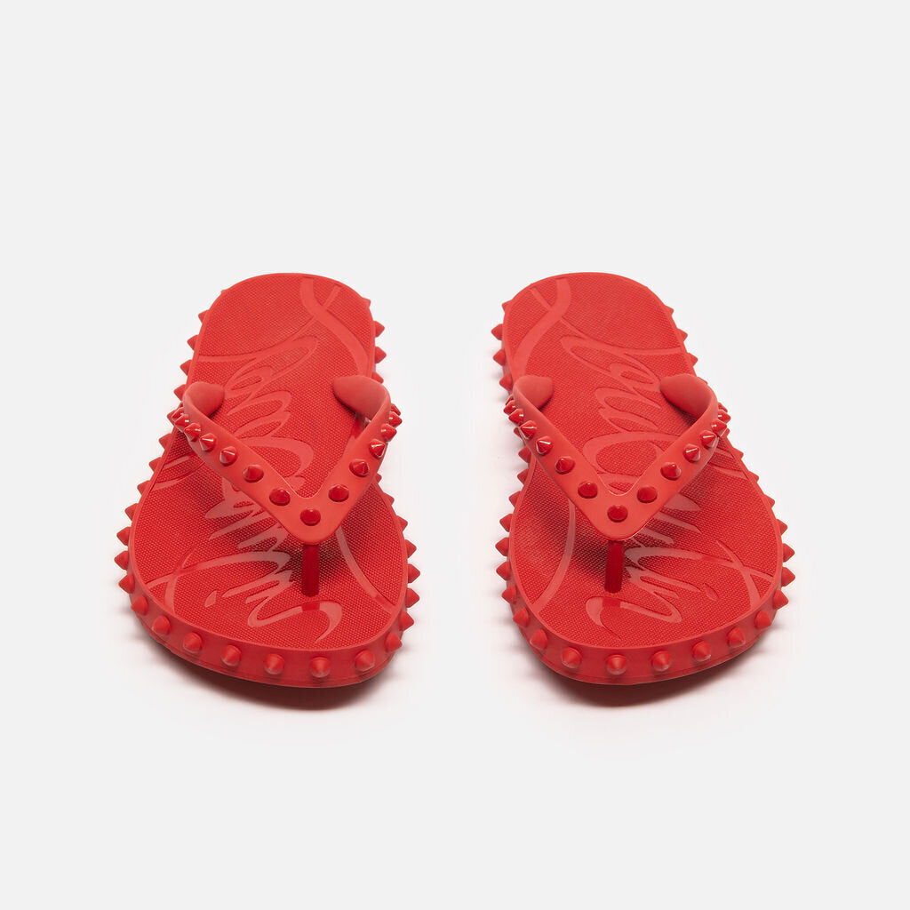 Christian Louboutin Red Rubber Spike Sandal