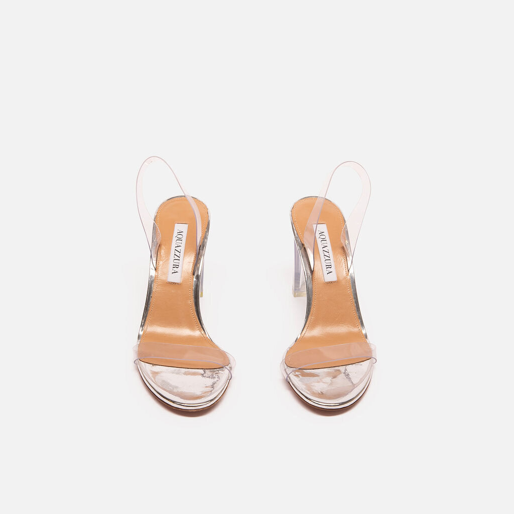 Altuzarra Silver Patent Leather Clear Strap Shoe