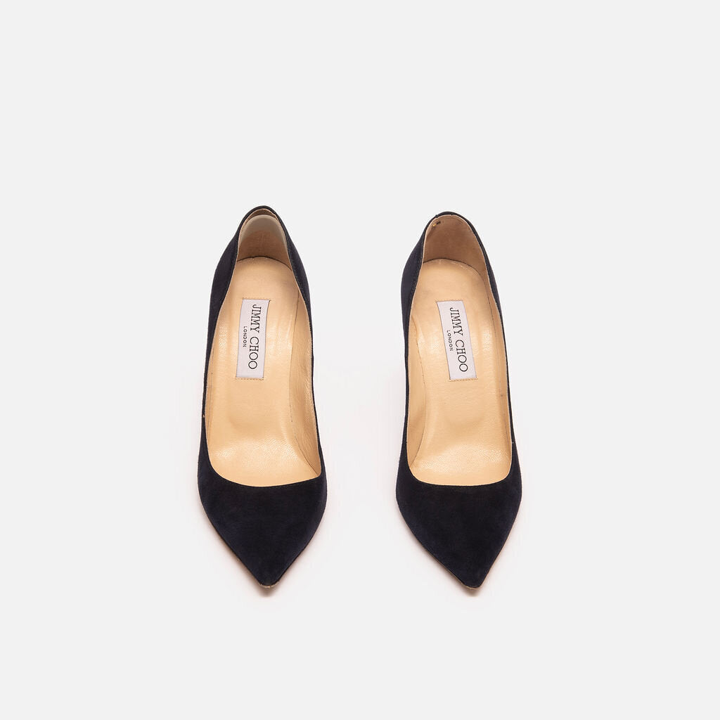 Jimmy Choo Navy Suede Pumps