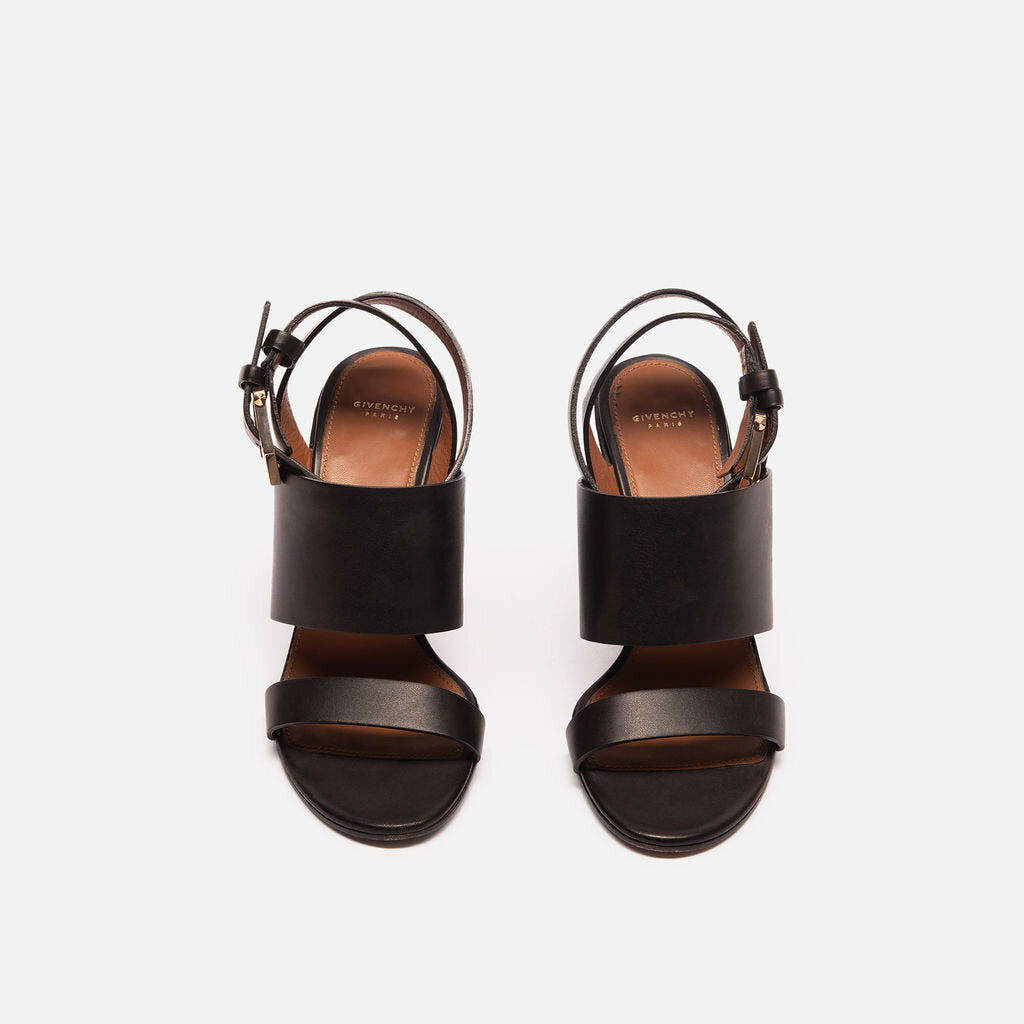 Givenchy Black Leather Heeled Sandals