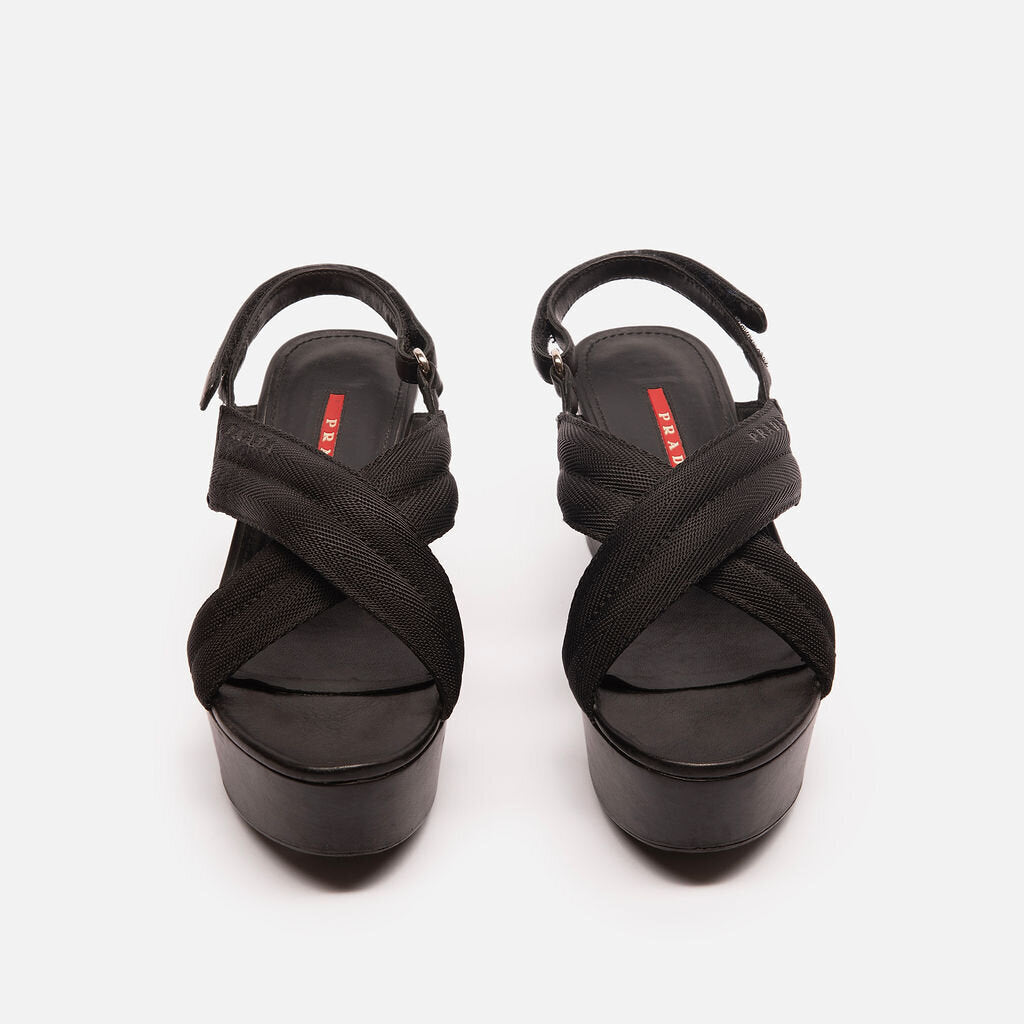 Prada Sport Black Platform Sandal