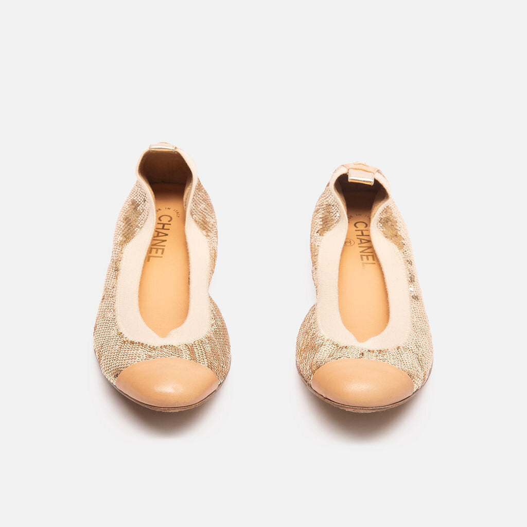 Chael Gold Sequin Ballet Flats