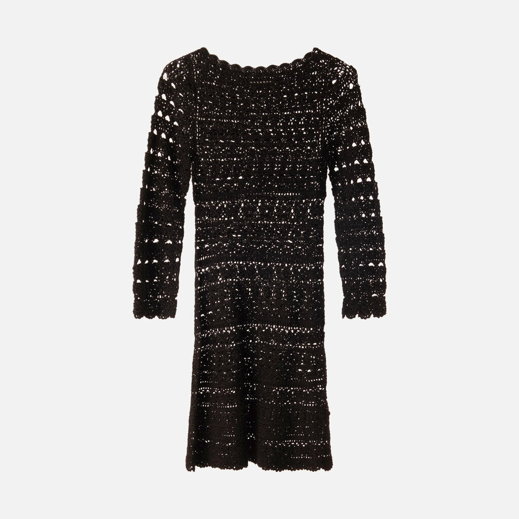 Doen Black Crochet Mini Dress (sample)
