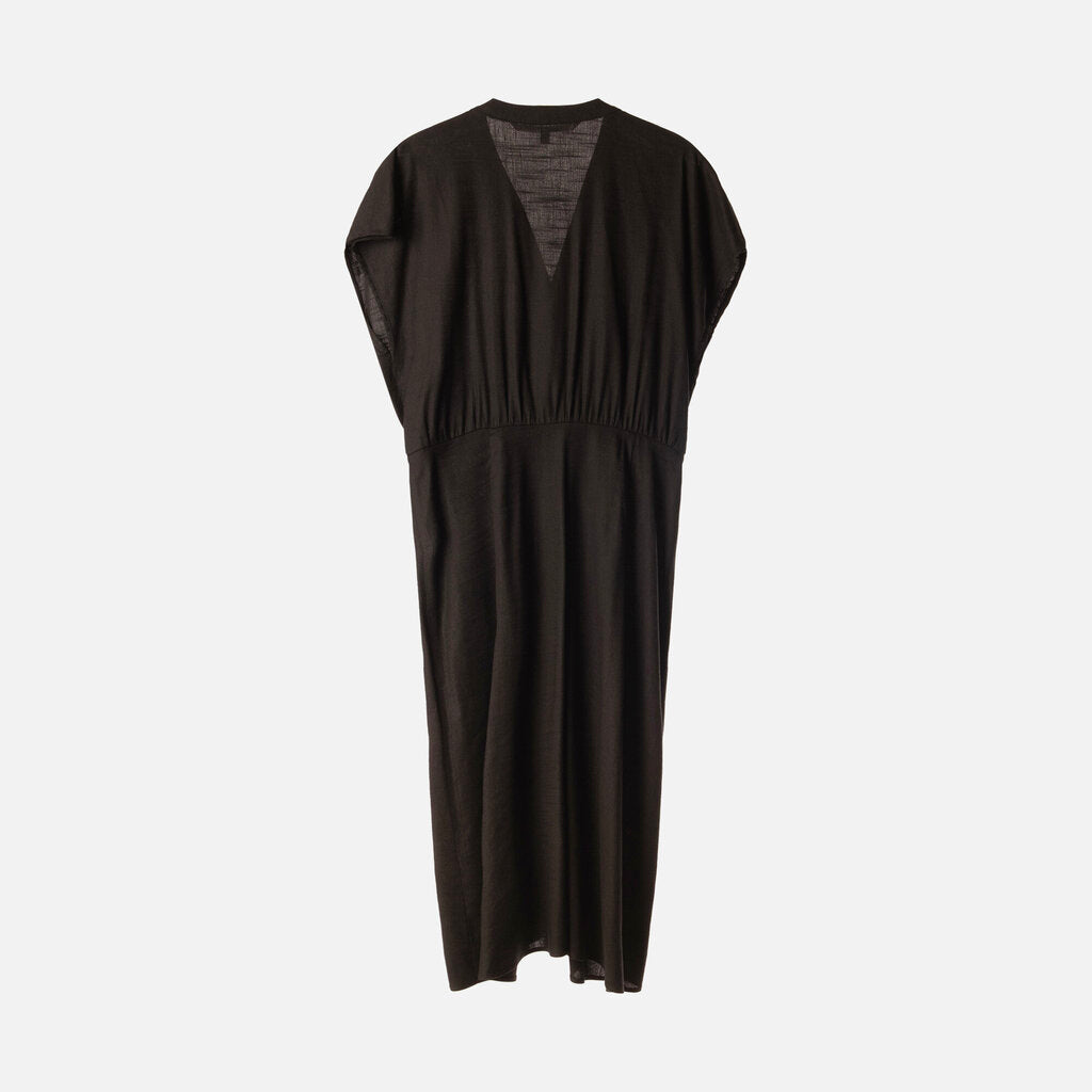 Veronica Beard Black Linen Blend Tie Front Dress