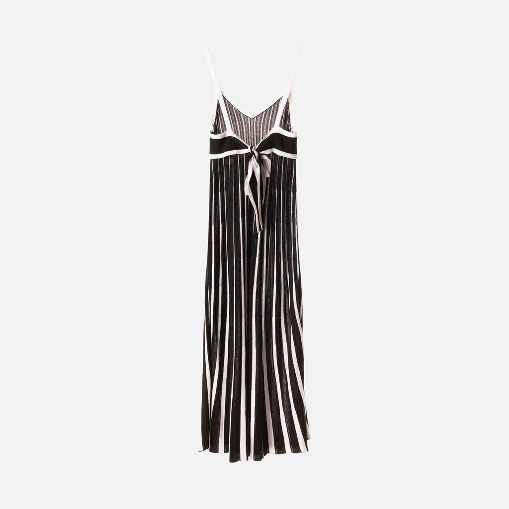 Red Valentino B&W Cotton Knit Midi Dress