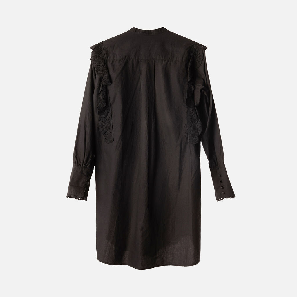 Isabel Marant Etoile Black Cotton Shirt Dress