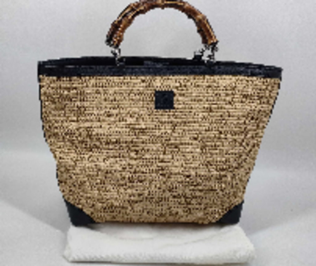 Raffia Bamboo Tote