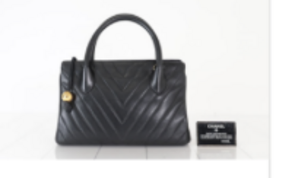 Black Chevron Top Handle Bag