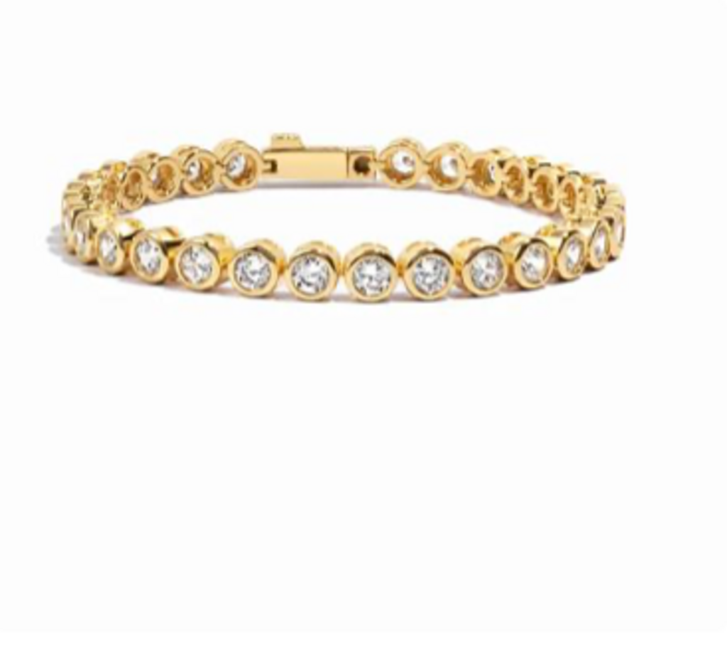 4MM ROUND BEZEL TENNIS BRACELET YG 6.75'