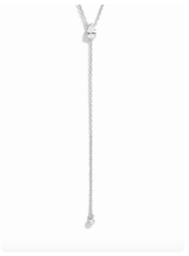 Pear Lariat Necklace WG