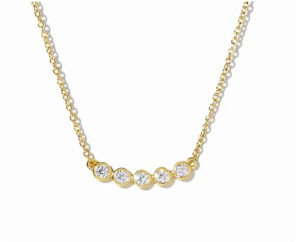 FIVE STONE BAR NECKLACE YG