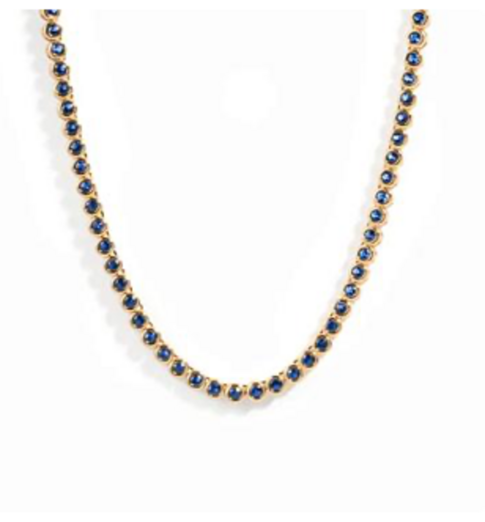 SAPPHIRE BEZEL TENNIS NECKLACE