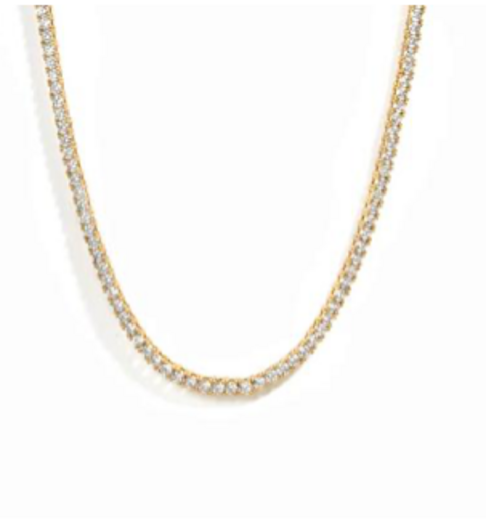 DIAMOND TENNIS NECKLACE YG 16'