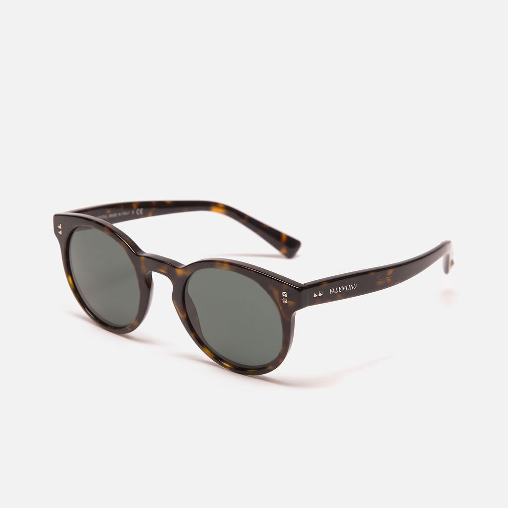 Valentino Dark Tortoise Round Sunglasses