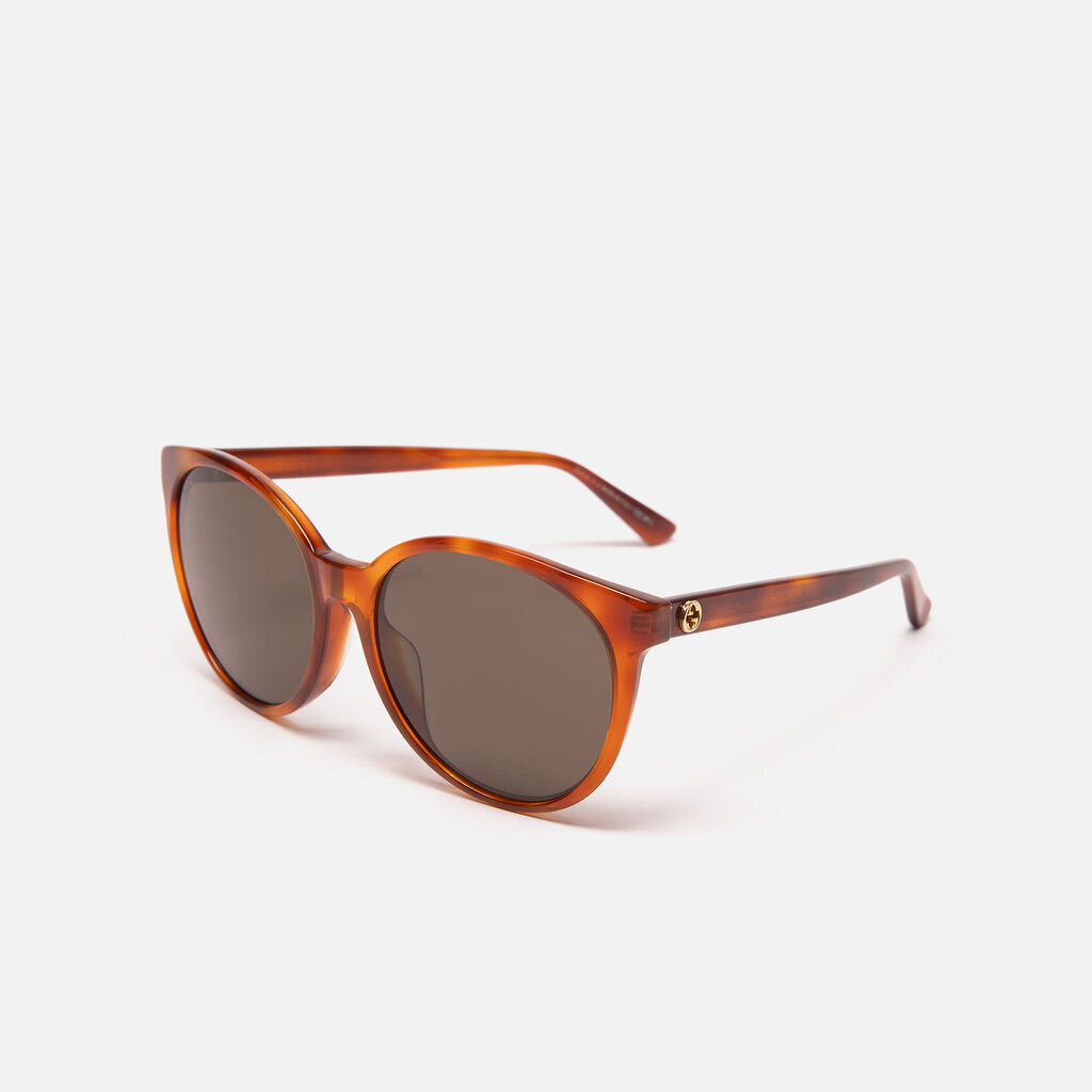 Gucci Brown Acetate Frame Round Sunglasses