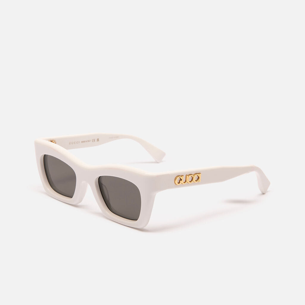 Gucci White Rectangle Sunglasses