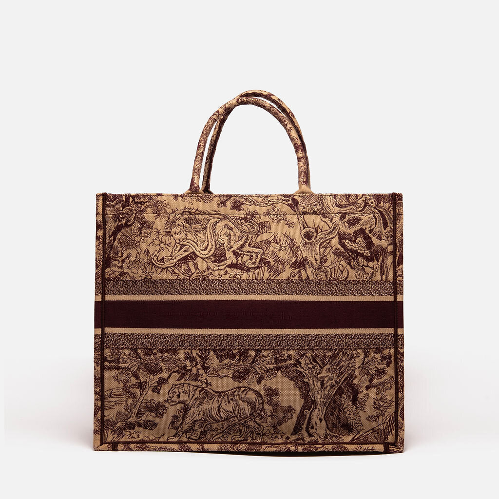 Dior Toile de Jouy Embroidered Large Book Tote
