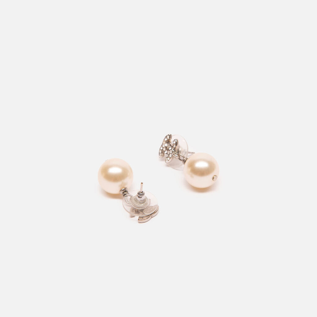 Chanel Pearl CC Drop Earrings