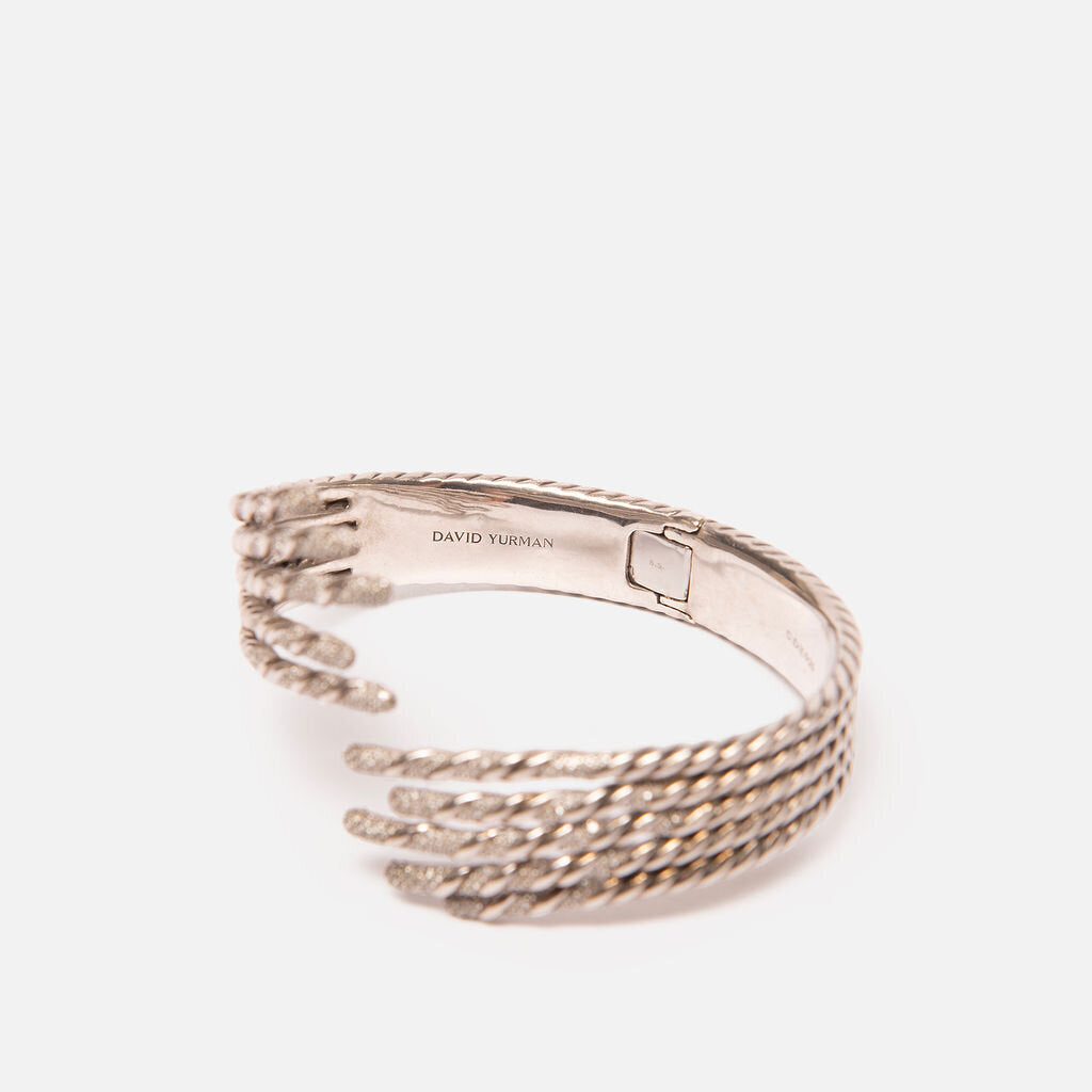 David Yurman Sterling Silver & Diamond Willow Cuff