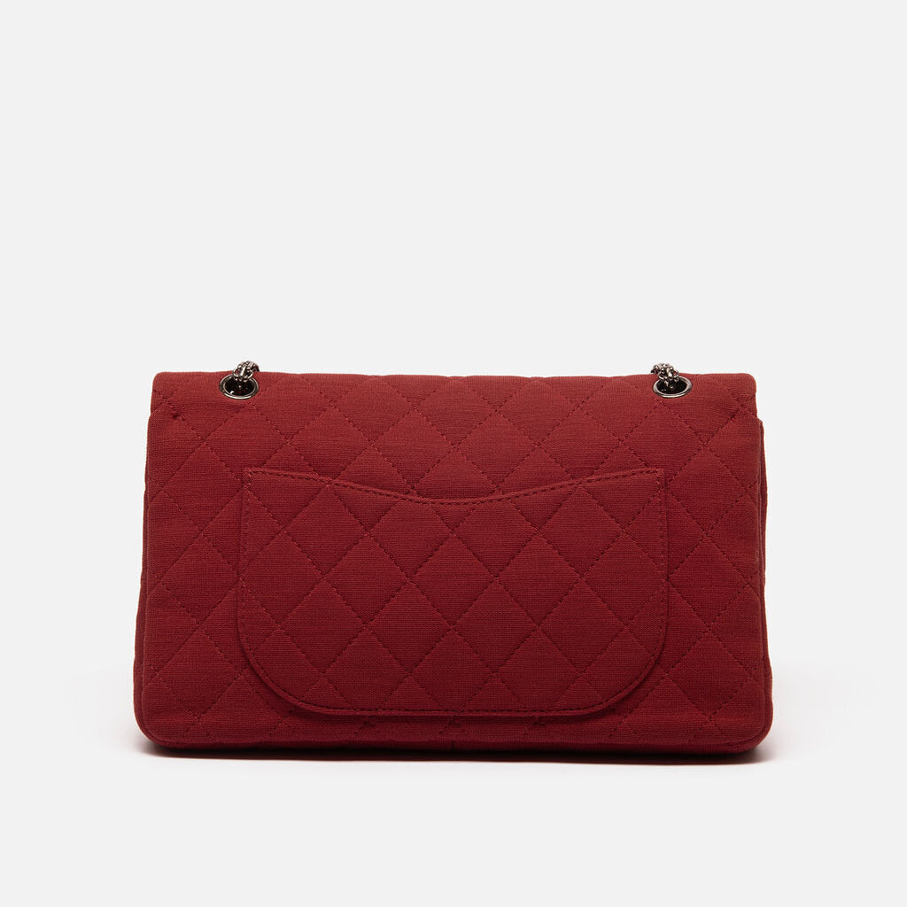 Chanel Burgundy Cloth Reissue Double Flap