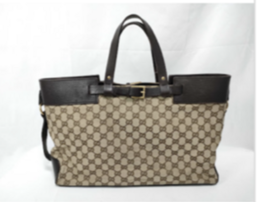 Brown Monogram Buckle Tote