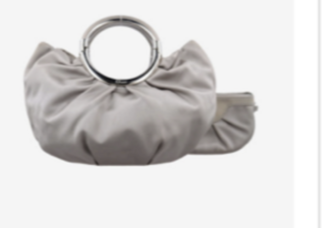 Gray Leather Soft Babe Shopping Bag
