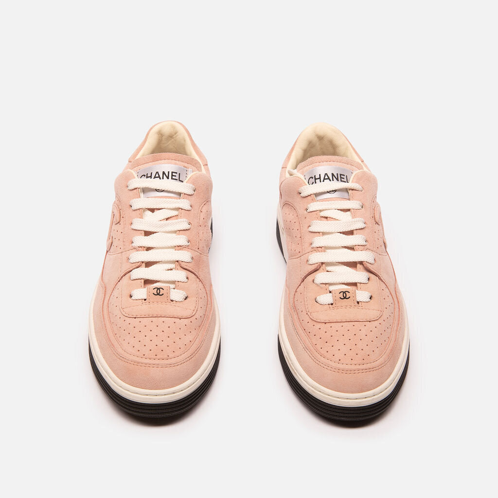 Chanel Pink Suede Sneaker
