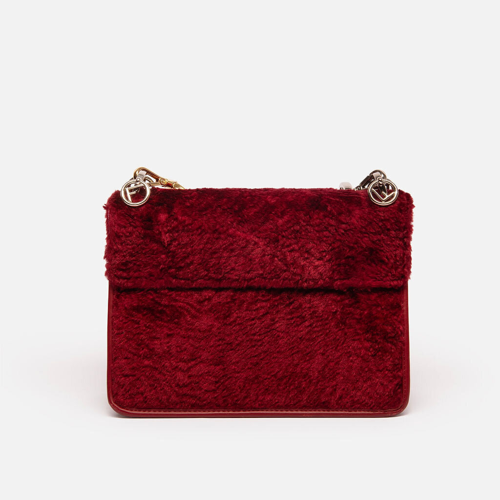 Fendi Red Velvet Khan Shoulder Bag