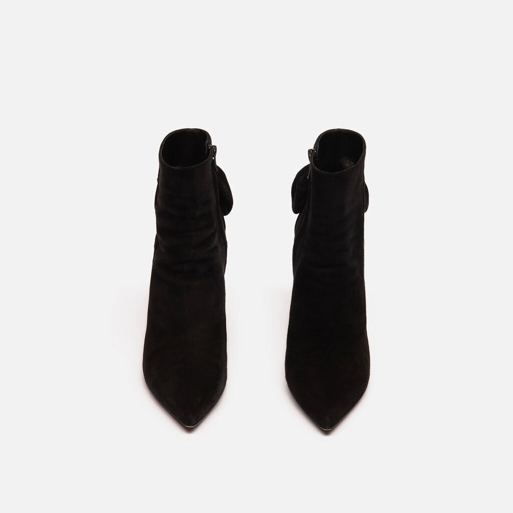Saint Laurent Black Suede Pointed Toe Booties