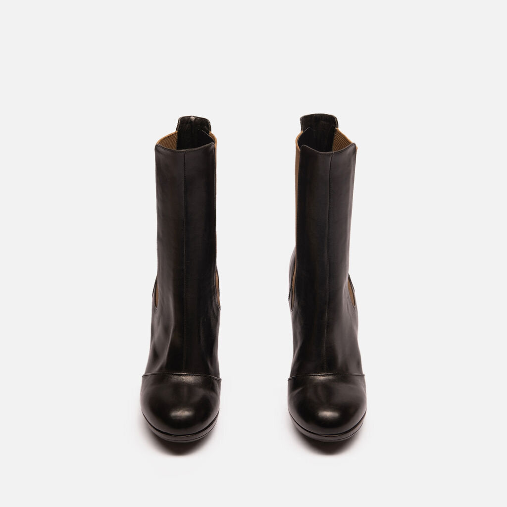 Dries Van Noten Black Leather Boot Pump