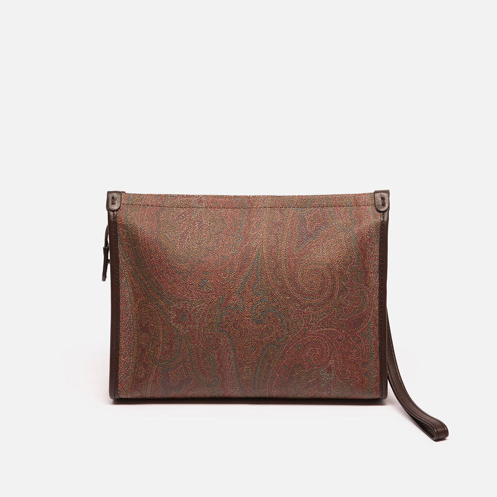 Etro Coated Canvas Paisley Clutch
