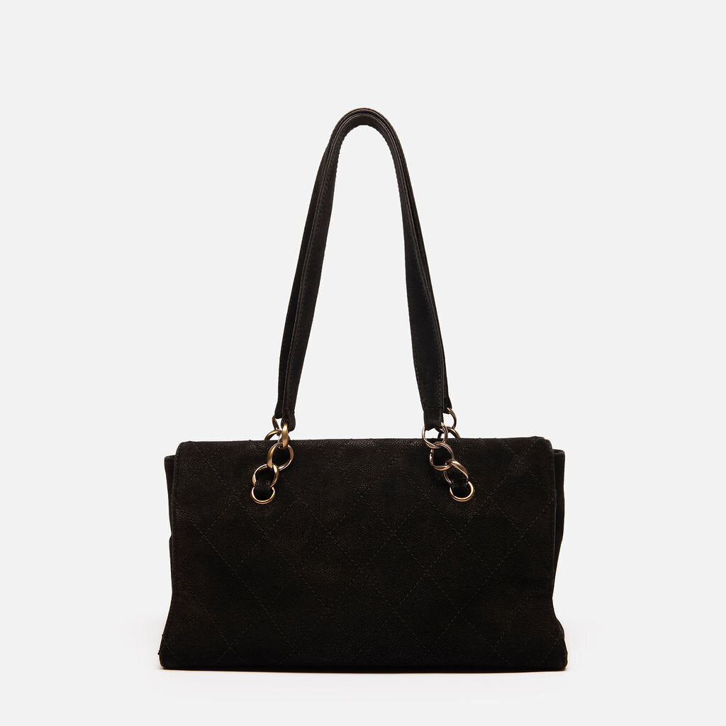 Chanel Black Suede East West Tote