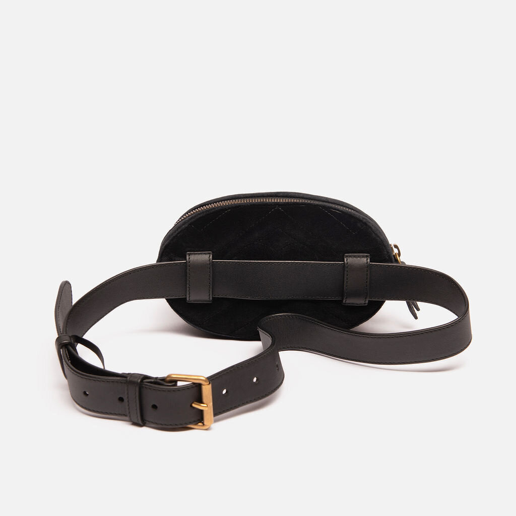 Gucci Black Velvet GG Mini Belt Bag
