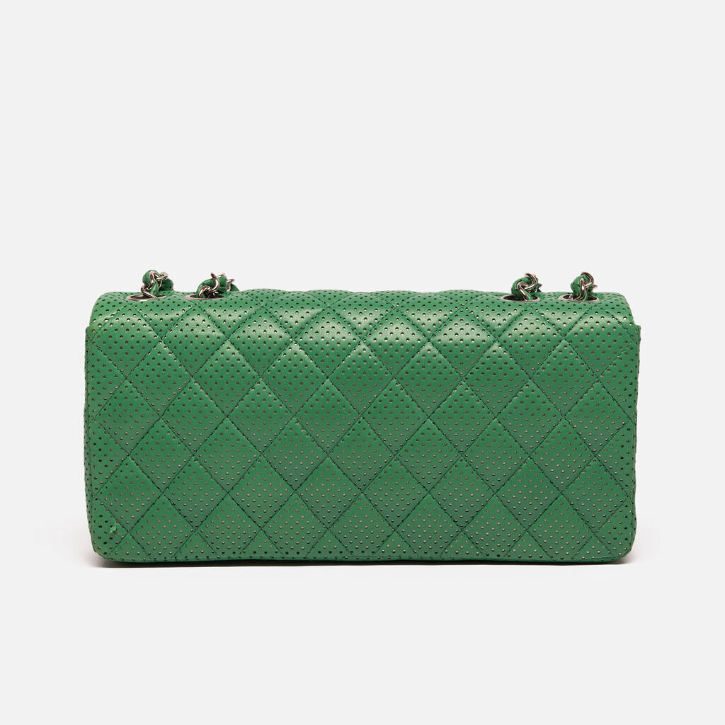 Chanel Green Perforated Leather Flag Bag (2006-08)