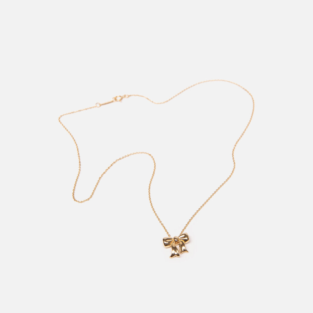 Tiffany & Co Bow/Ribbon 18K Gold Necklace