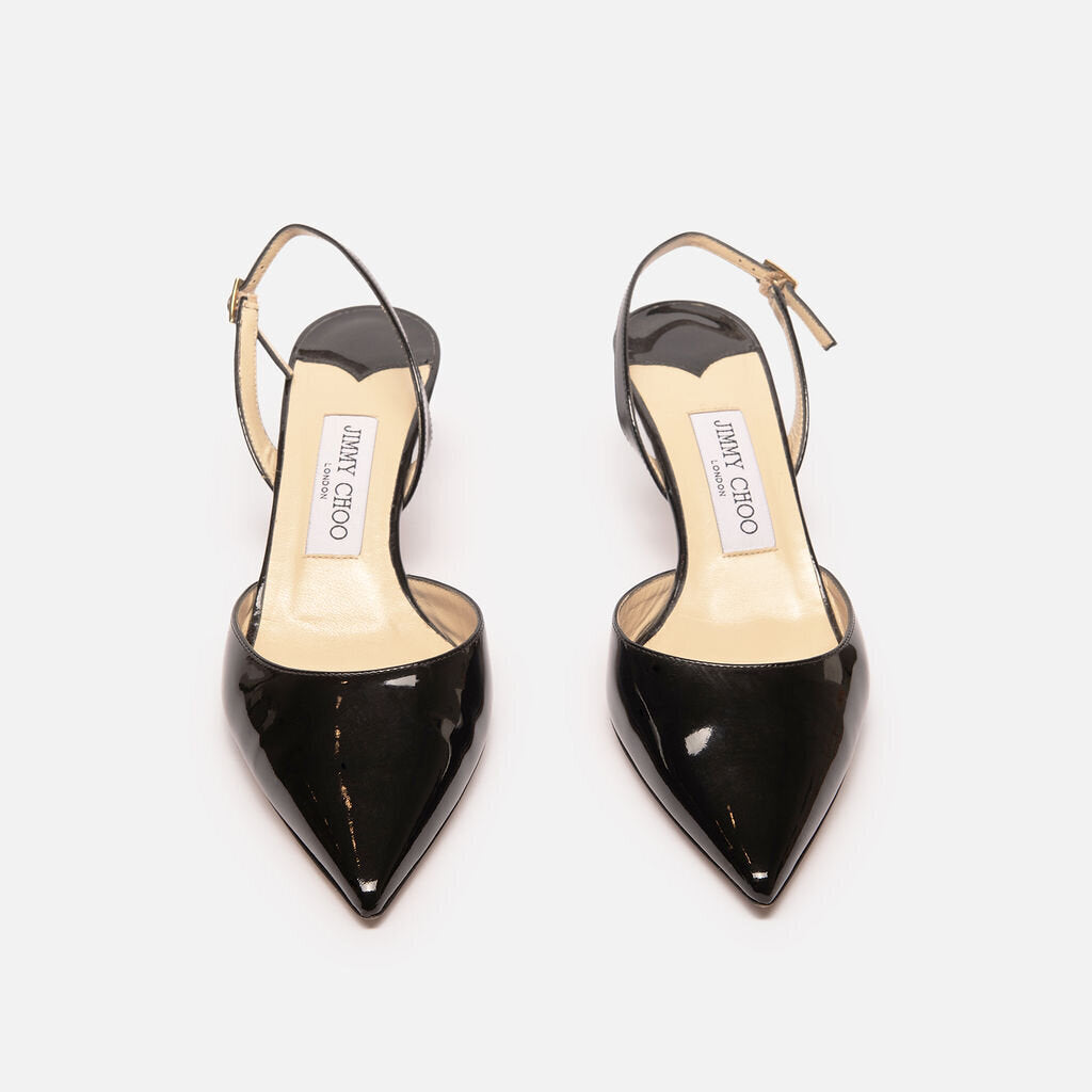 Jimmy Choo Black Patent Slingback Pumps
