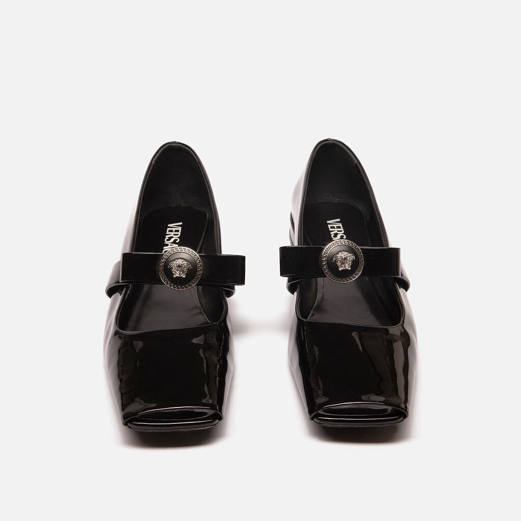 Versace Black Patent May Jane Shoes