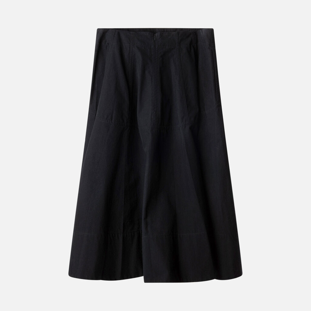 Bottega Veneta Navy Cotton Midi Skirt