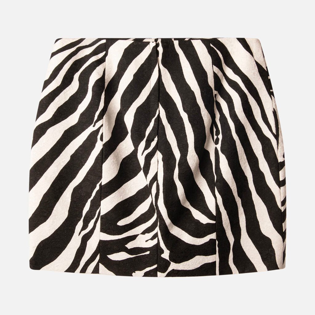 Dolce & Gabbana Black/White Zebra Print Viscose/Rayon Skirt
