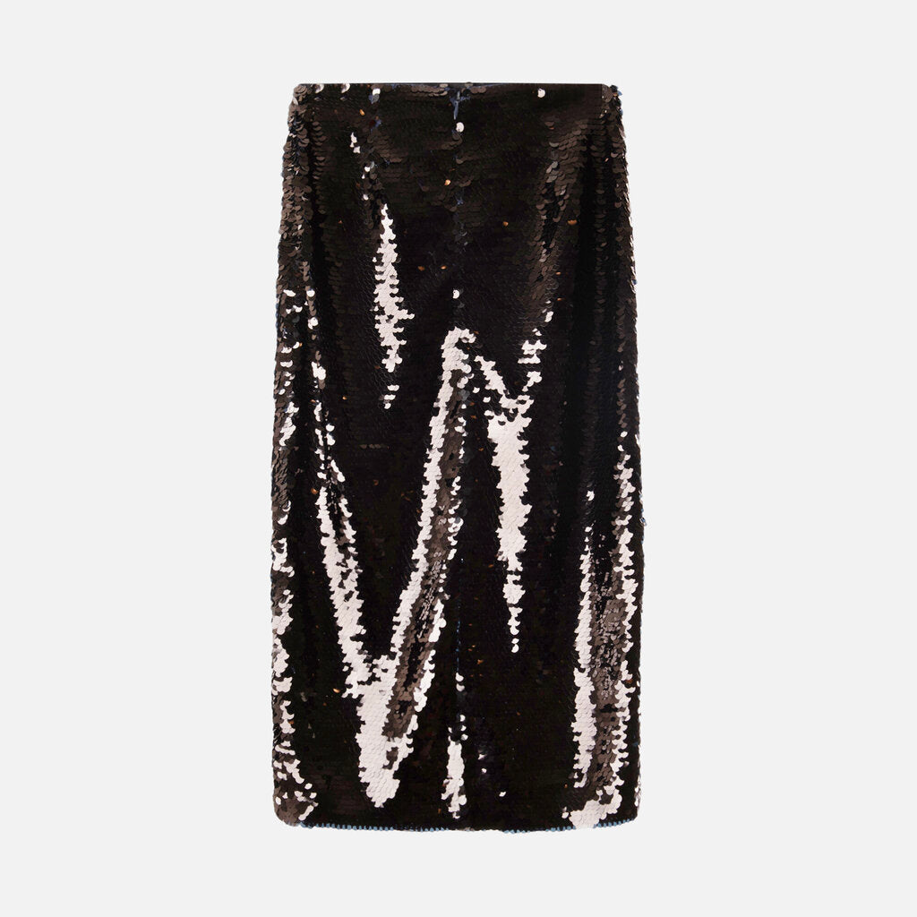 TWP Navy Sequin Midi Skirt
