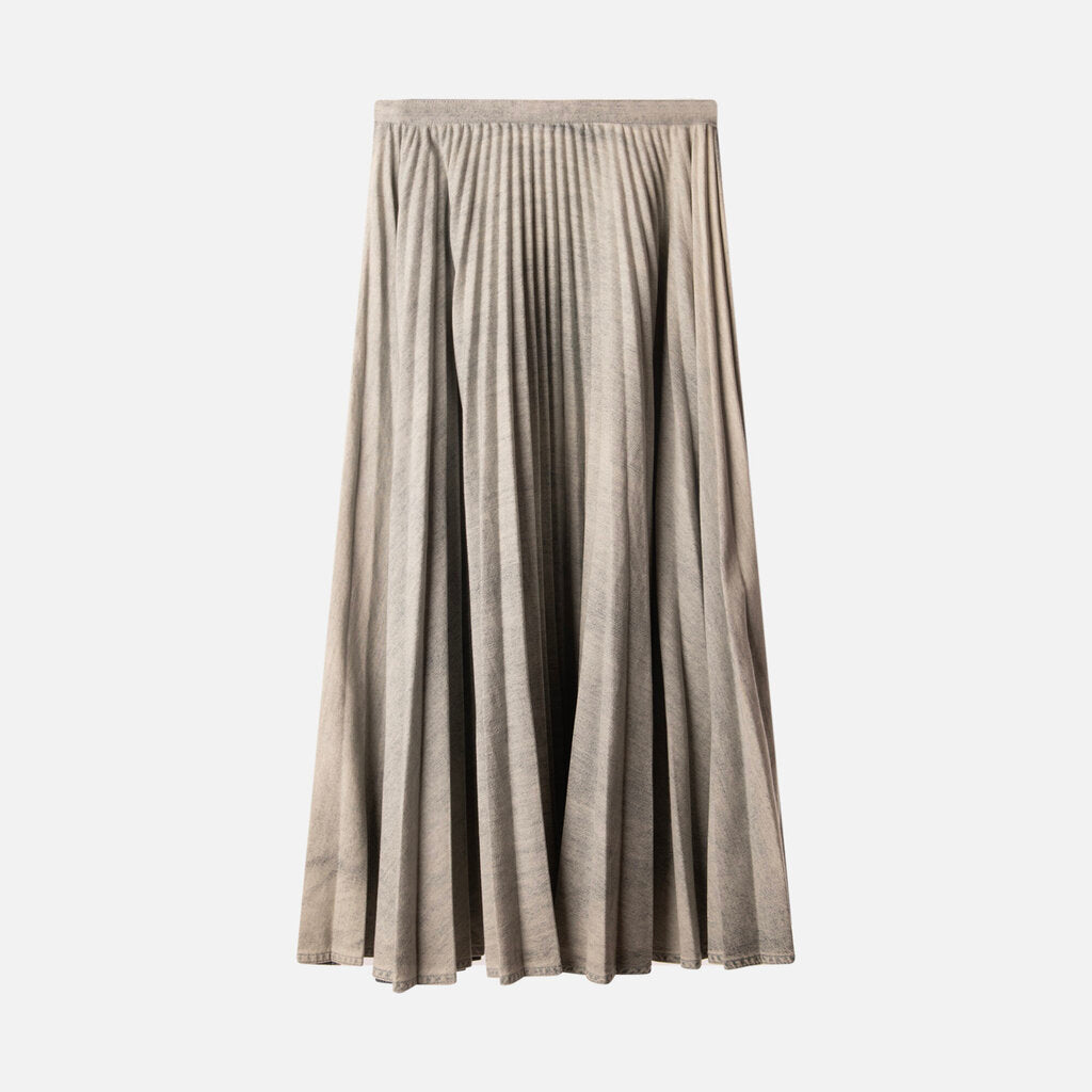Christian Dior Blue Denim Pleated Midi Skirt