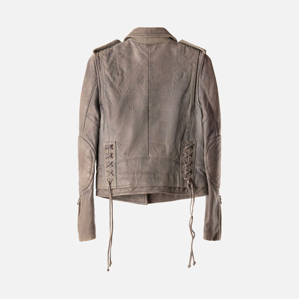 Zadig & Voltaire Blue Leather Moto Jacket