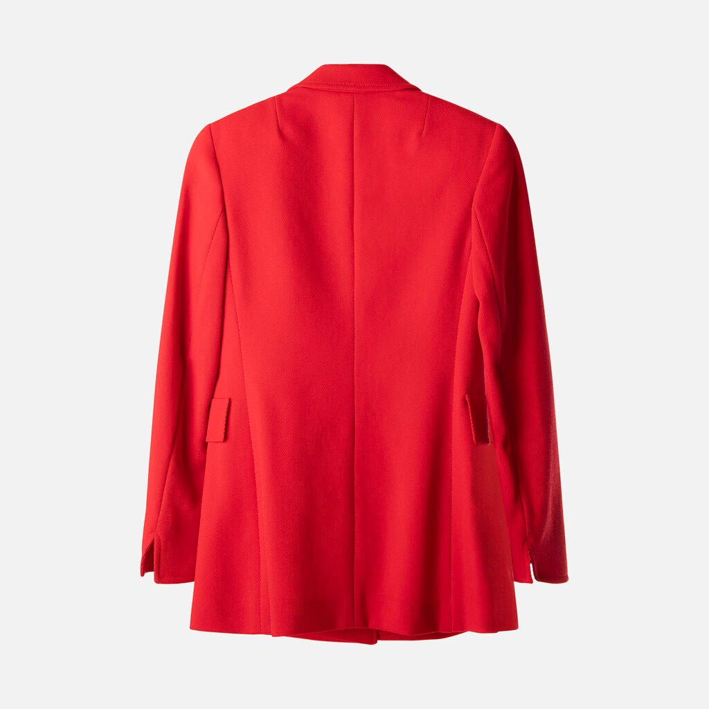 Akris Red Wool Double Breaster Long Blazer