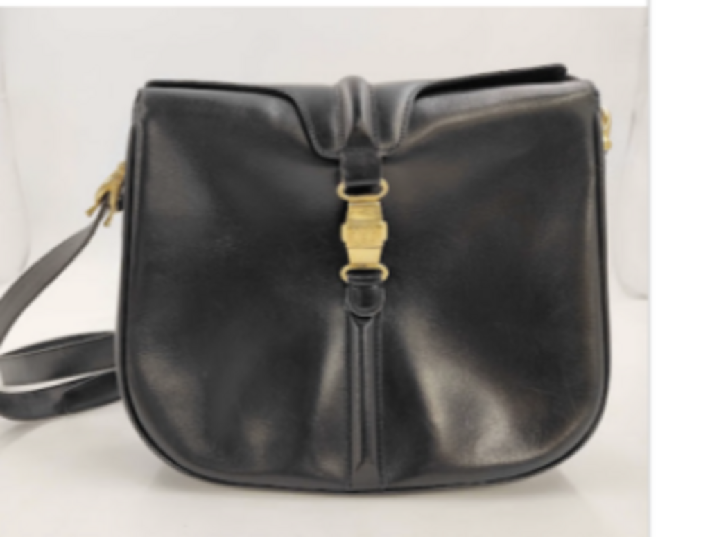 Vintage Black Leather Shoulder Bag